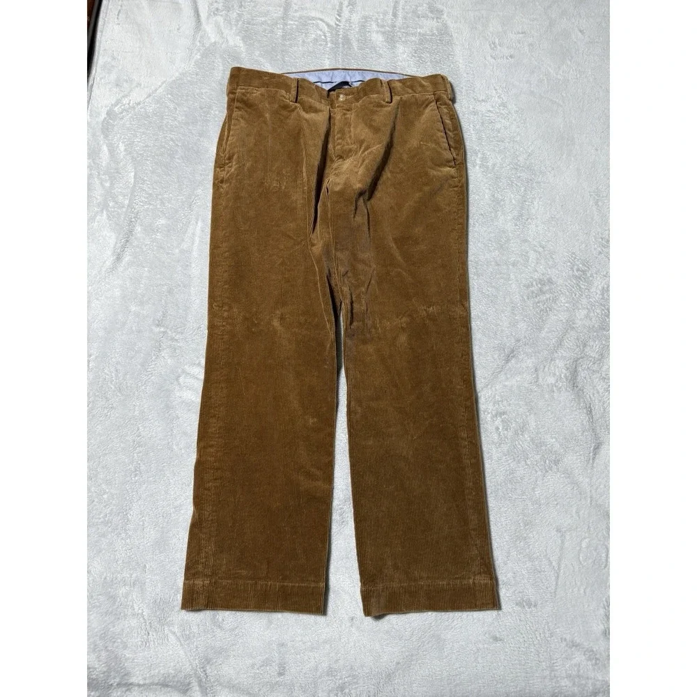 Polo Ralph Lauren Corduroy Pants Mens 35x28 Brown Classic Fit Stretch